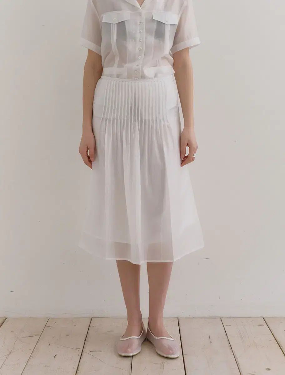 ロウタイド Low Tide SILKY PINTUCK SKIRT