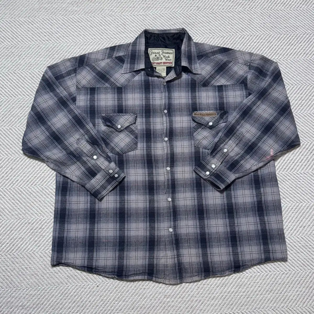 (XL) 90s ヴィンテージ ウェストコーストチャパーズ プレイド ウェスタン シャツ