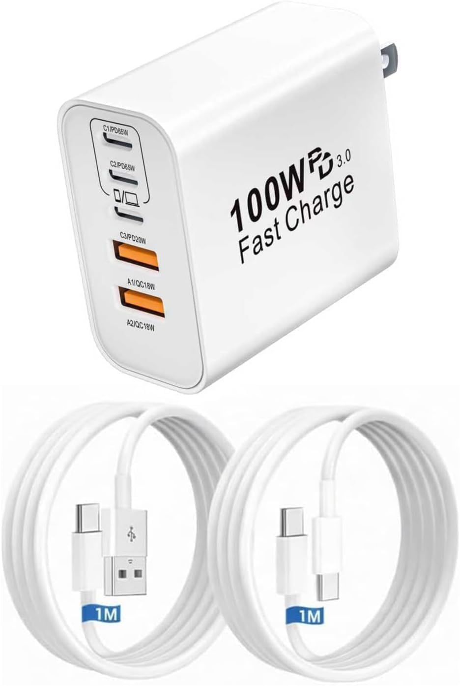 【人気商品】コンセント式電源アダプター Type-C Type-C 搭載 & MacBook//Surface/iPad/PC/iPhone USB-A 17air/pro GaNIII技術対応 急速充電 max/16/15/14/13/SE3 PD100W