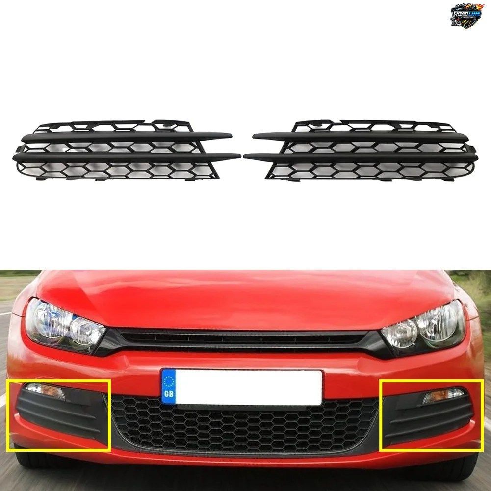 ブラック カー フロント バンパー ロア メッシュ グリル ハニカム フォグ ライト グリル VW シロッコ 2008 - 14 1K8853666B