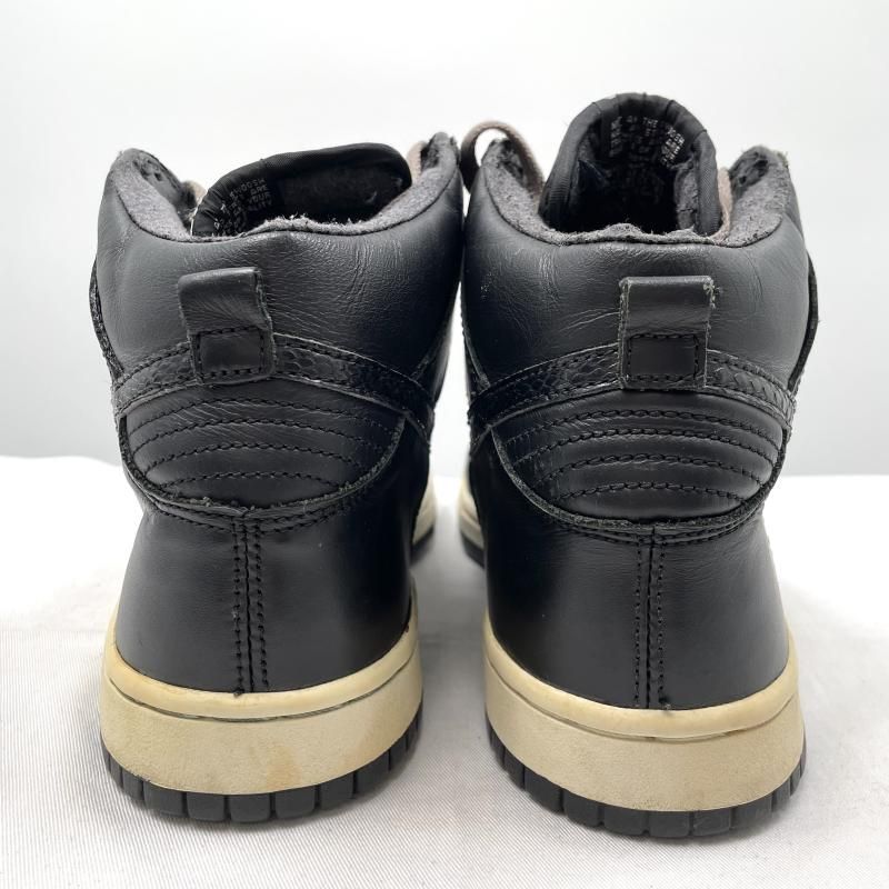 【中古】Stussy × Nike Dunk HIgh Plus ブラック 27cm 302763-001 ▲加水分解、ソール剥がれ スニーカー ステューシー×ナイキ[17]