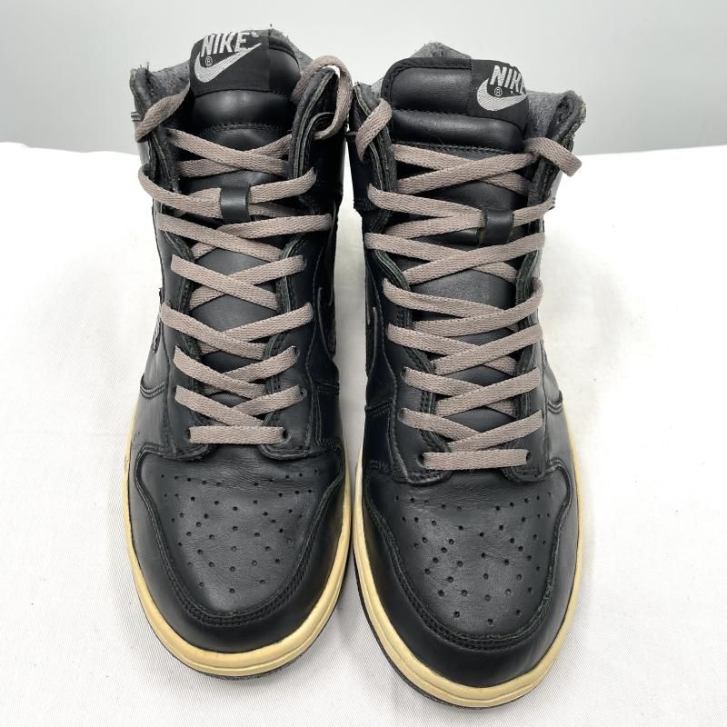 【中古】Stussy × Nike Dunk HIgh Plus ブラック 27cm 302763-001 ▲加水分解、ソール剥がれ スニーカー ステューシー×ナイキ[17]