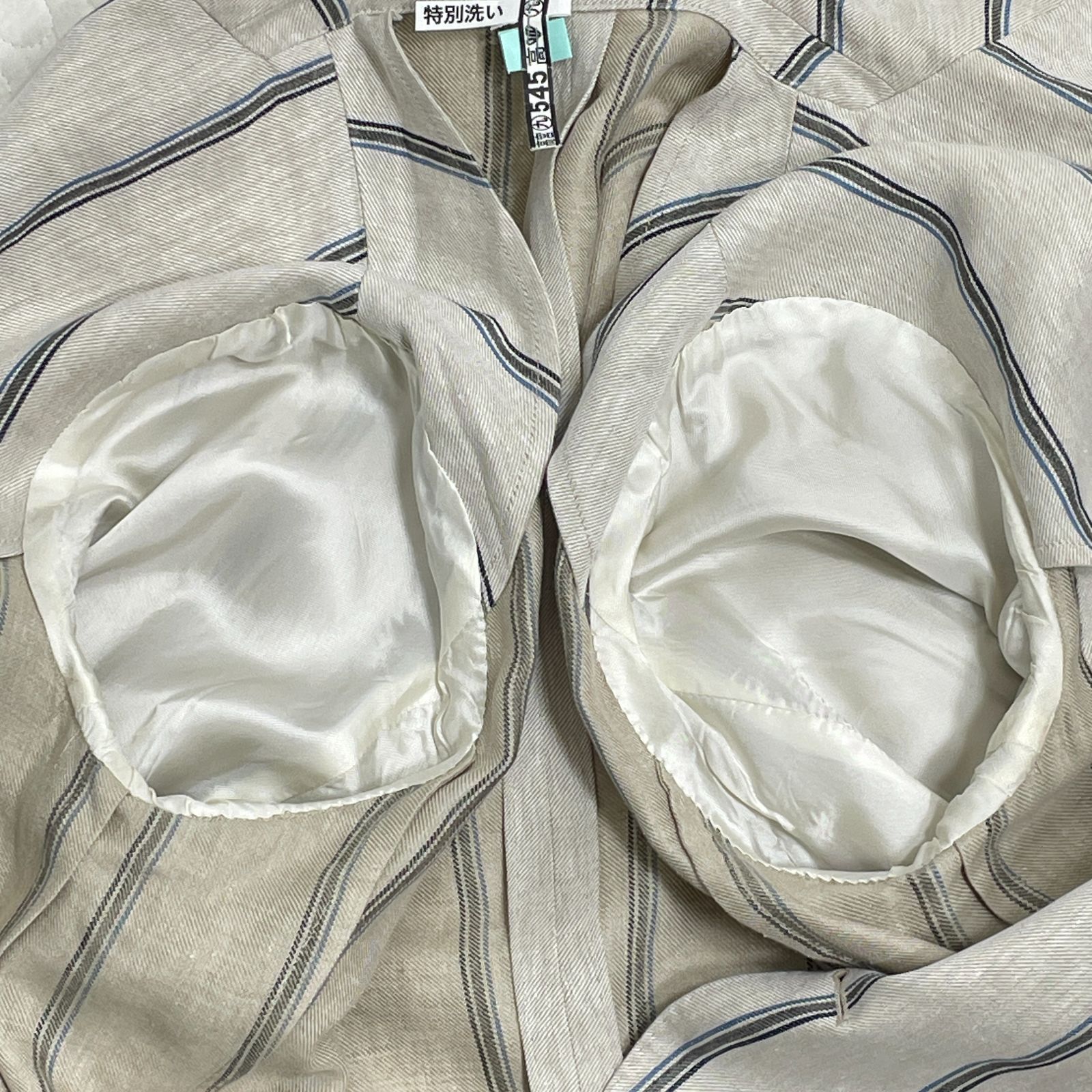 LARDINI ラルディーニ リネン テーラードジャケット ストライプ 48 L