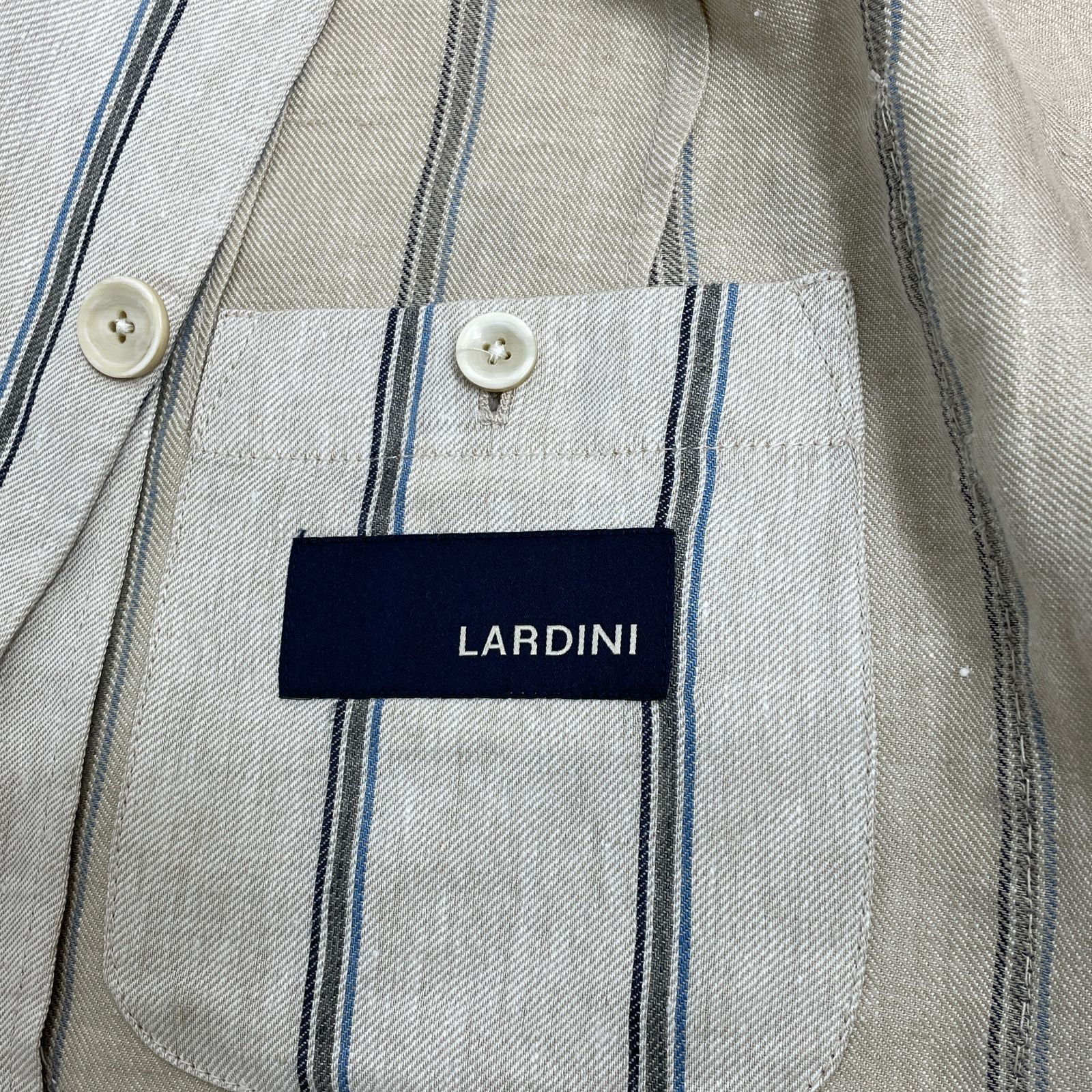 LARDINI ラルディーニ リネン テーラードジャケット ストライプ 48 L