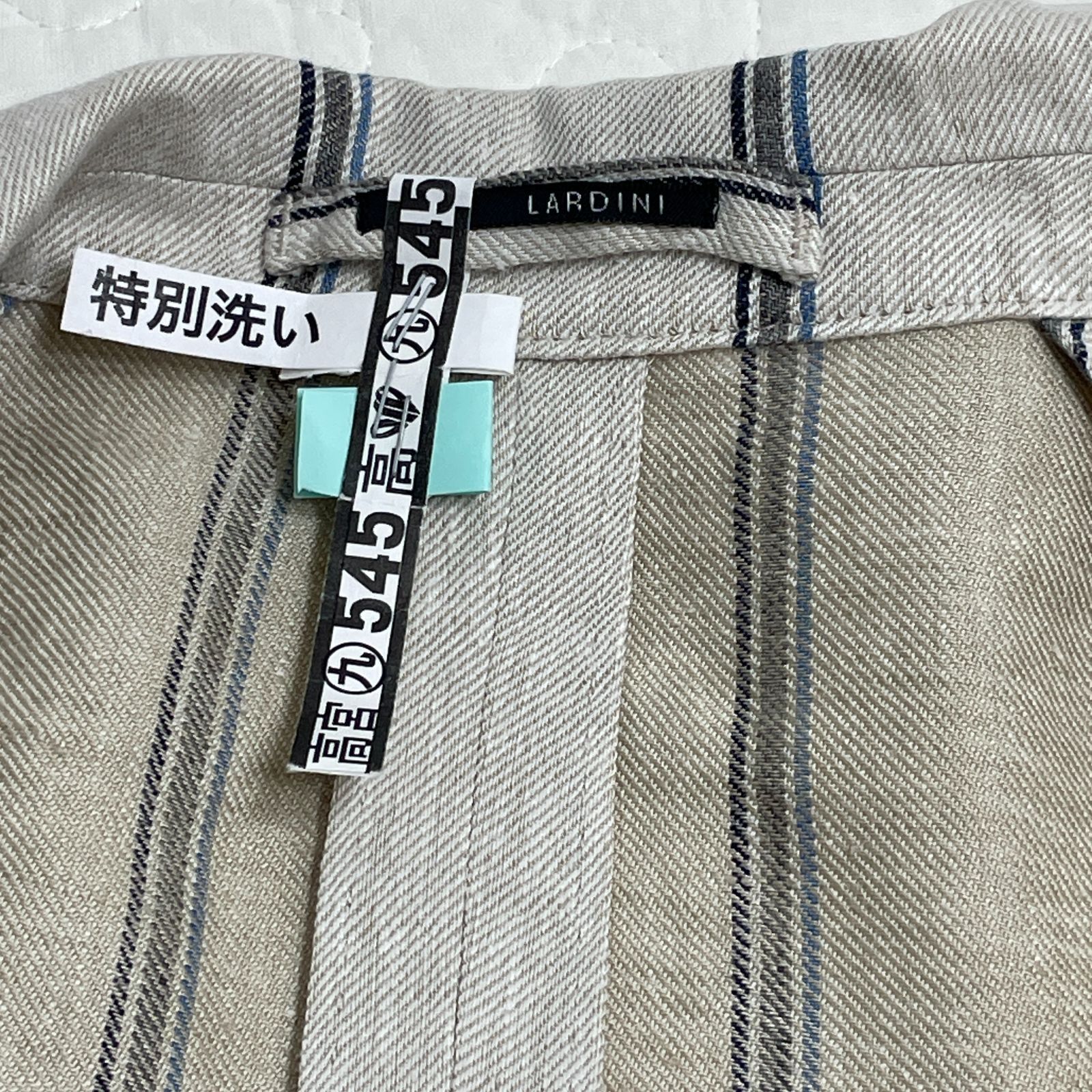 LARDINI ラルディーニ リネン テーラードジャケット ストライプ 48 L