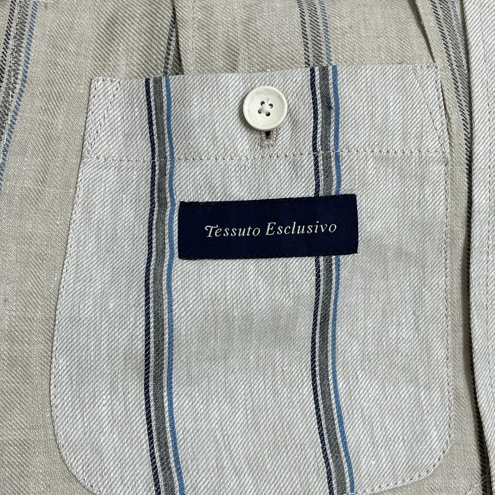 LARDINI ラルディーニ リネン テーラードジャケット ストライプ 48 L