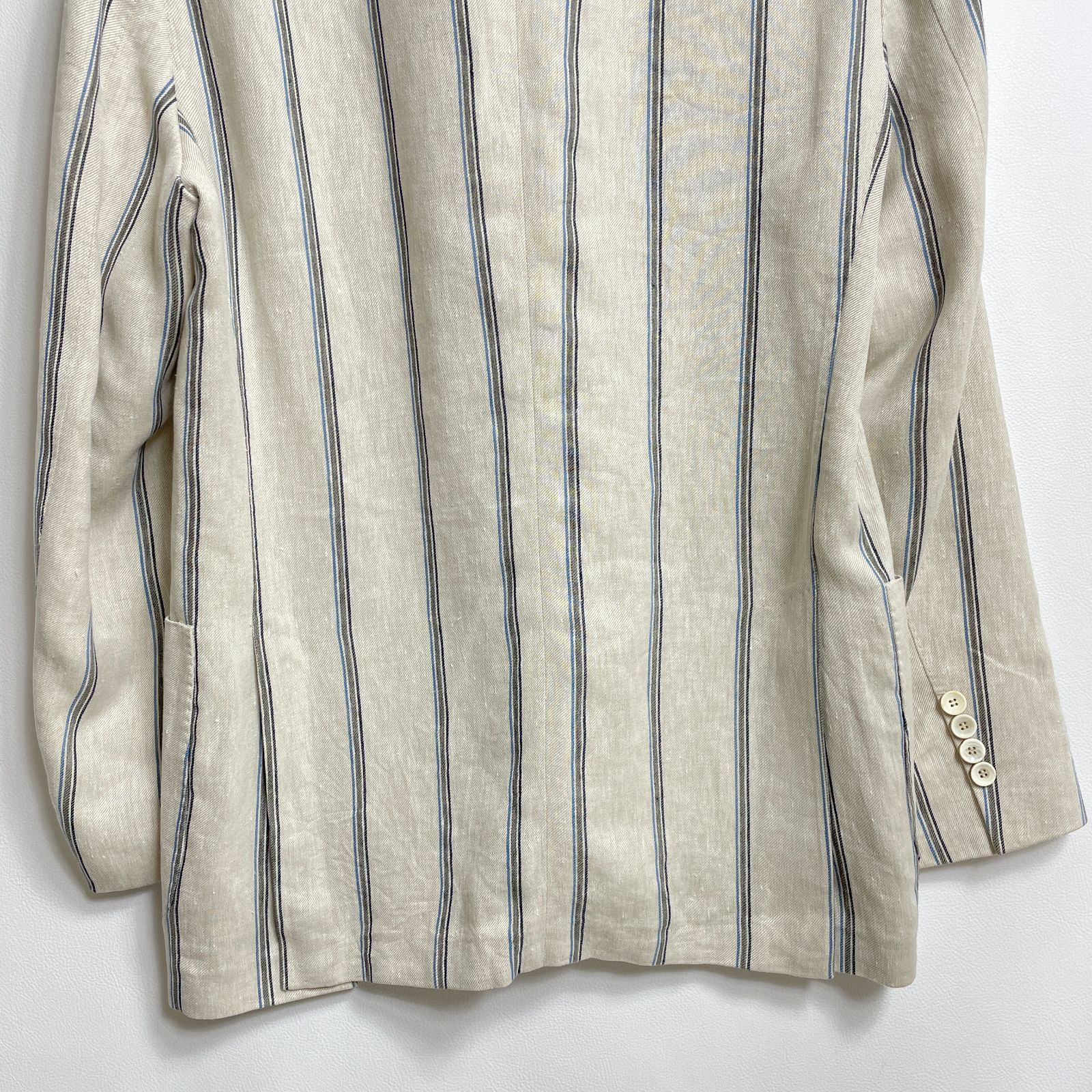 LARDINI ラルディーニ リネン テーラードジャケット ストライプ 48 L