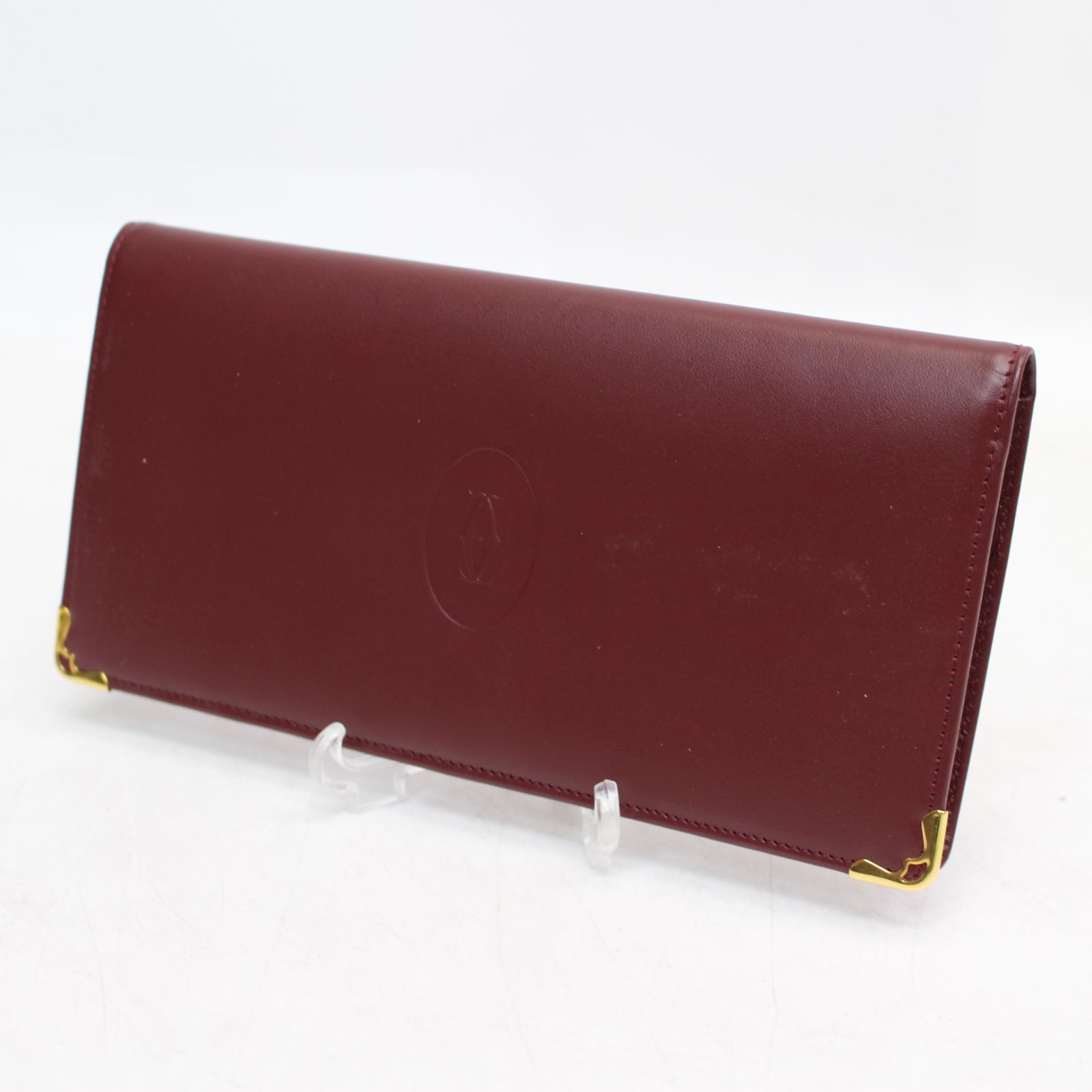 709)Cartier カルティエ 長財布 ワインレッド 札入れ 本革 レザー ユニセックス