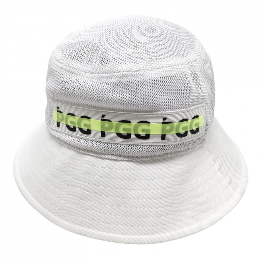 美品】PGGパーリーゲイツ バケットハット 白 メッシュ FR ゴルフウェア