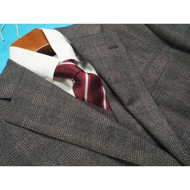 新品 azabu tailor 麻布テーラー 日本製 秋冬『CANONICO カノニコ 伊製生地』起毛 スリーピース スーツ46A(A5程度)灰 0915-027