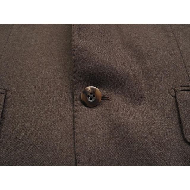 新品 azabu tailor 麻布テーラー 日本製 秋冬『ロロピアーナ T WAY 伊製生地』ツイード スリーピース スーツ46A(A5程度)茶 0830-122
