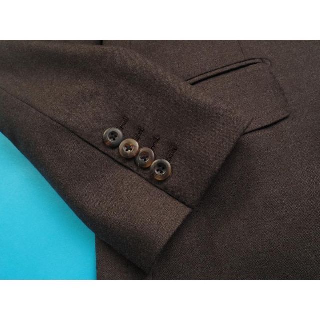 新品 azabu tailor 麻布テーラー 日本製 秋冬『ロロピアーナ T WAY 伊製生地』ツイード スリーピース スーツ46A(A5程度)茶 0830-122