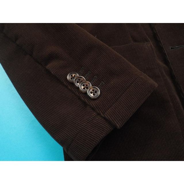 新品定価10万円 azabu tailor 麻布テーラー 日本製 秋冬『REDAELLI レダエリ 伊製生地』 コーデュロイ ダブルブレスト スーツ 46A(A5程度)茶 0817-002