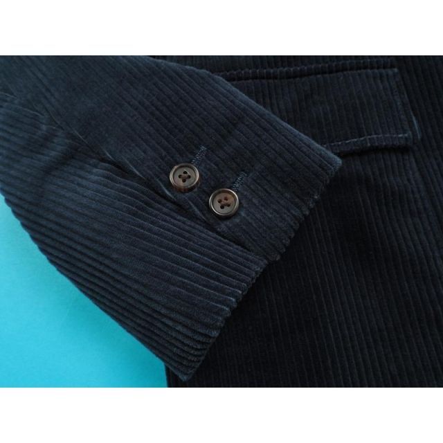新品定価9.5万円 azabu tailor 麻布テーラー 日本製 秋冬『REDAELLI レダエリ 伊製生地』コーデュロイ ダブルブレスト スーツ 46A(A5相当)青 0820-140