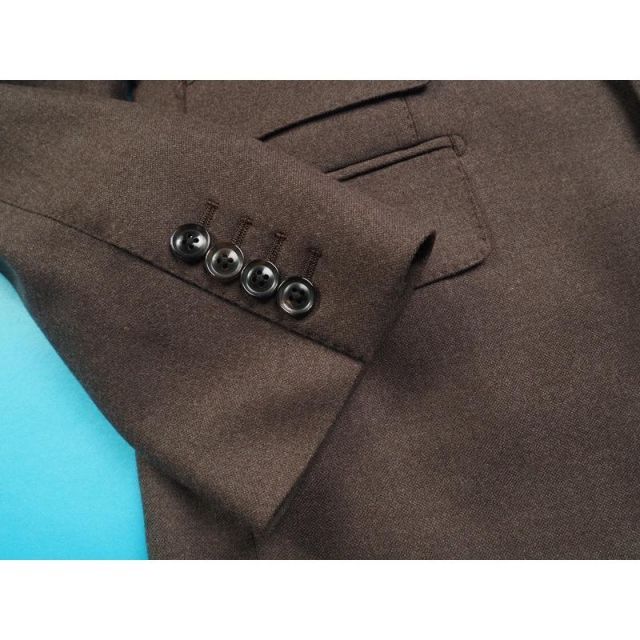 新品定価17.2万円 azabu tailor 麻布テーラー 日本製『ロロピアーナ 伊製生地』ツイード スリーピース スーツ46A(A5程度)茶 0830-123