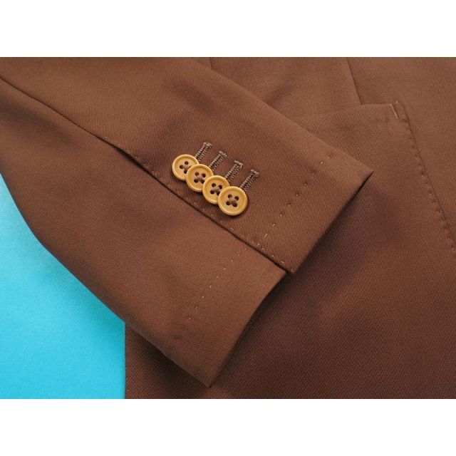 新品 azabu tailor 麻布テーラー 日本製 春秋『MARLANE マルラーネ 伊製生地』ウール100% アンコン スーツ 46A(A5相当)茶 0825-046