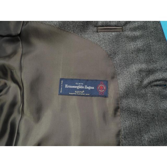新品17.3万円 大手百貨店扱い 日本製 秋冬『Ermenegildo Zegna ゼニア ELECTA 伊製生地』ウール100% 織柄 スーツ A5灰(34) 6234AK
