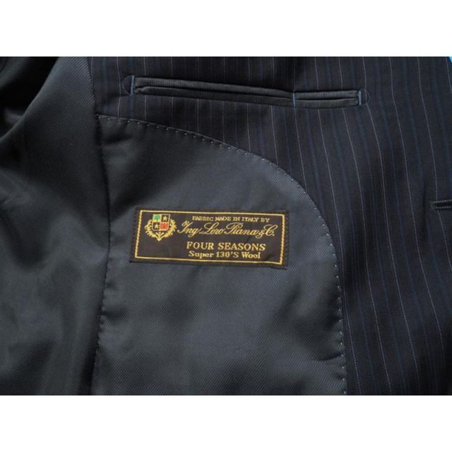 新品12.9万円 大手百貨店扱い 秋冬『Loro Piana ロロピアーナ FOUR SEASONS 伊製生地』艶感 ウール100% スーツ A4紺(21) 28168421