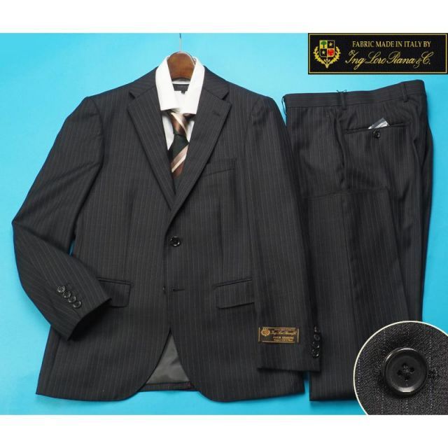 新品12.9万円 大手百貨店扱い 秋冬『Loro Piana ロロピアーナ FOUR SEASONS 伊製生地』艶感 Super130Sウール スーツ A4濃灰(30) 28168630