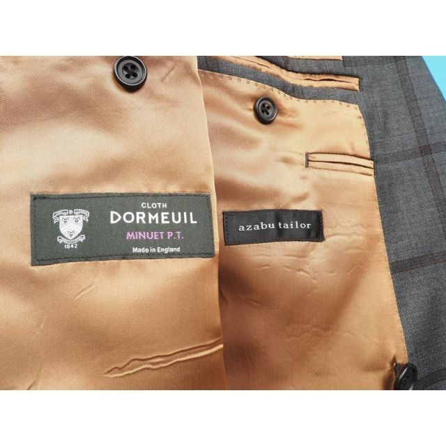 新品 azabu tailor 麻布テーラー 日本製 秋冬『ドーメル DORMEUIL 英国製生地』ウール100% ダブルブレスト スーツ 46A(A5)灰 0905-071 新品 azabu tailor 麻布テーラー 日本製 秋冬『ドーメル DORMEUIL 英国製生地』ウール100% ダブルブレスト スーツ 46A(A5)灰 0905-071
