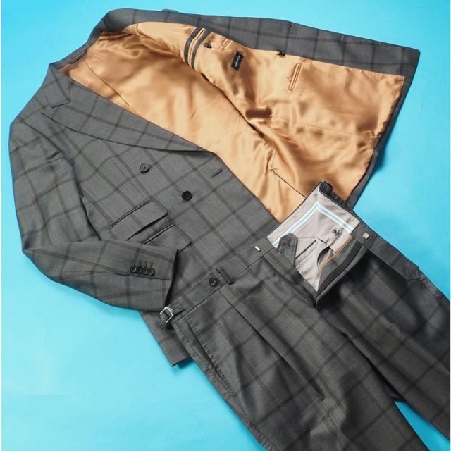 新品 azabu tailor 麻布テーラー 日本製 秋冬『ドーメル DORMEUIL 英国製生地』ウール100% ダブルブレスト スーツ 46A(A5)灰 0905-071 新品 azabu tailor 麻布テーラー 日本製 秋冬『ドーメル DORMEUIL 英国製生地』ウール100% ダブルブレスト スーツ 46A(A5)灰 0905-071