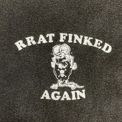 【中古】　Hanes　Tシャツ　90s vintage　90年代　OLD　半袖　トップス　クルーネック　プリント　RAT FINK　キャラクター　USA製　古着　/4393