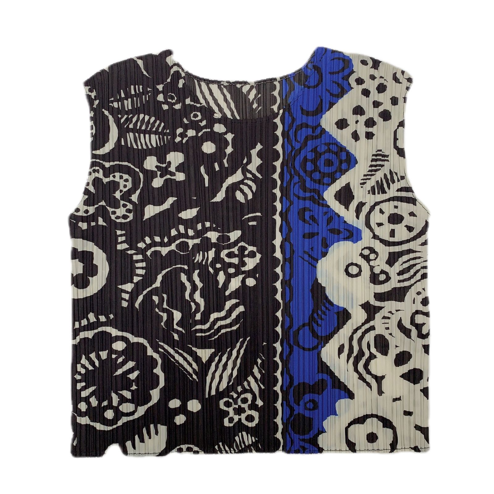 極美品 PLEATSPLEASE プリーツプリーズ ISSEY MIYAKE イッセイミヤケ花柄 タンクトップ ベスト サイズ3