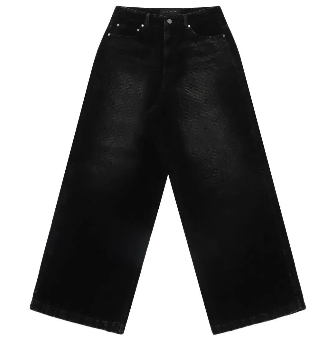 (新品)TREEMINGBIRD ウォッシュ ベロア コーデュロイ ビッグポケット ロゴ パンツ ブラック