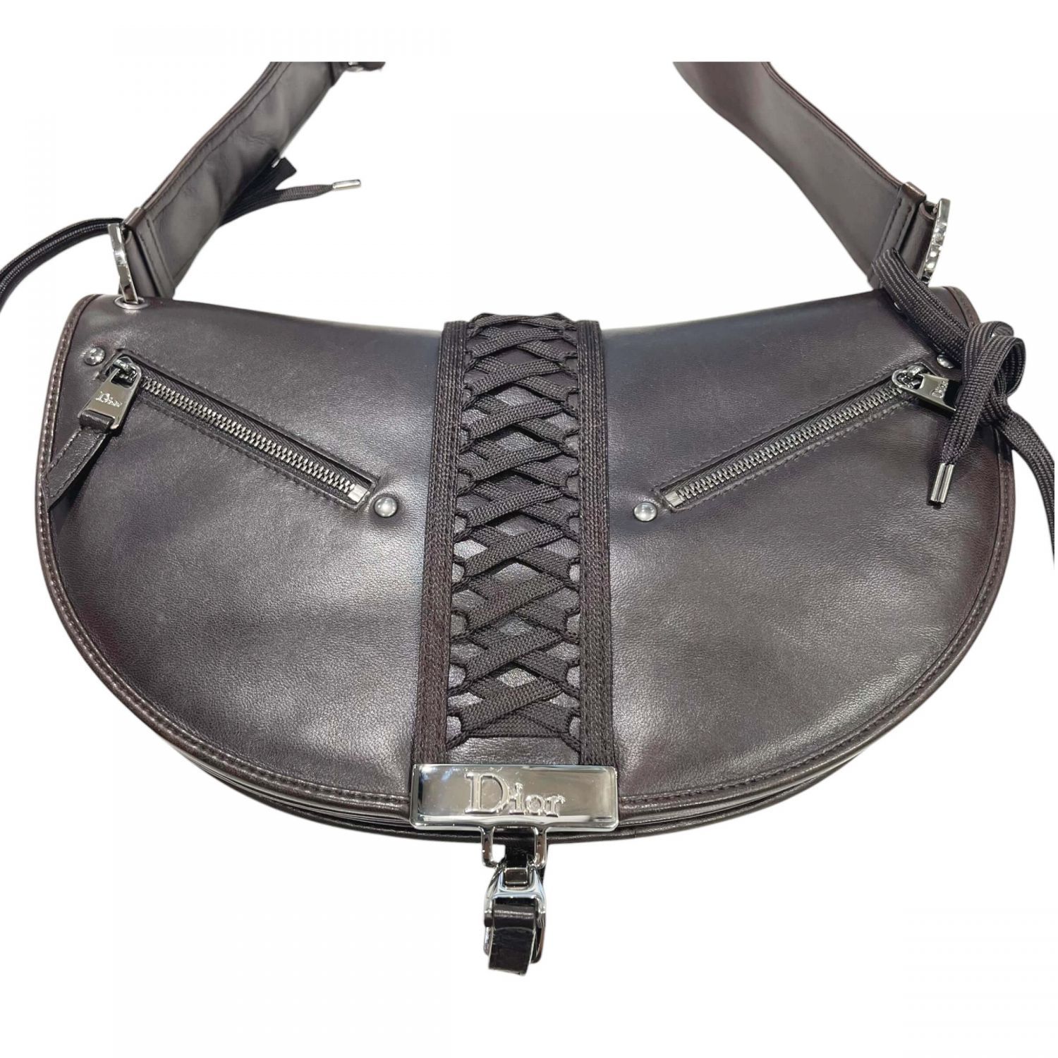 【中古】 Christian Dior クリスチャン・ディオール アドミッドイット ワンショルダーバッグ ダックブラウン 26015567 SA