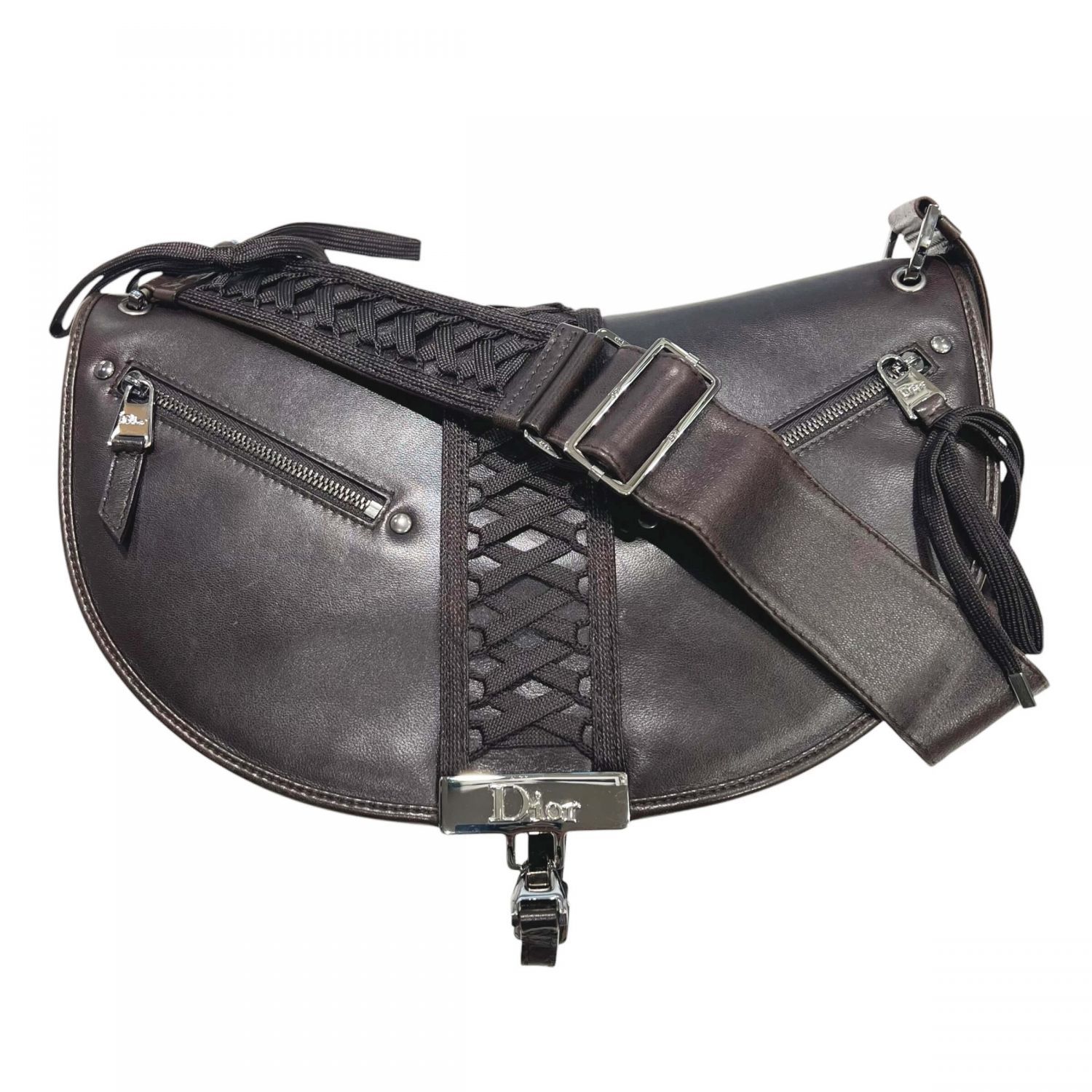 【中古】 Christian Dior クリスチャン・ディオール アドミッドイット ワンショルダーバッグ ダックブラウン 26015567 SA