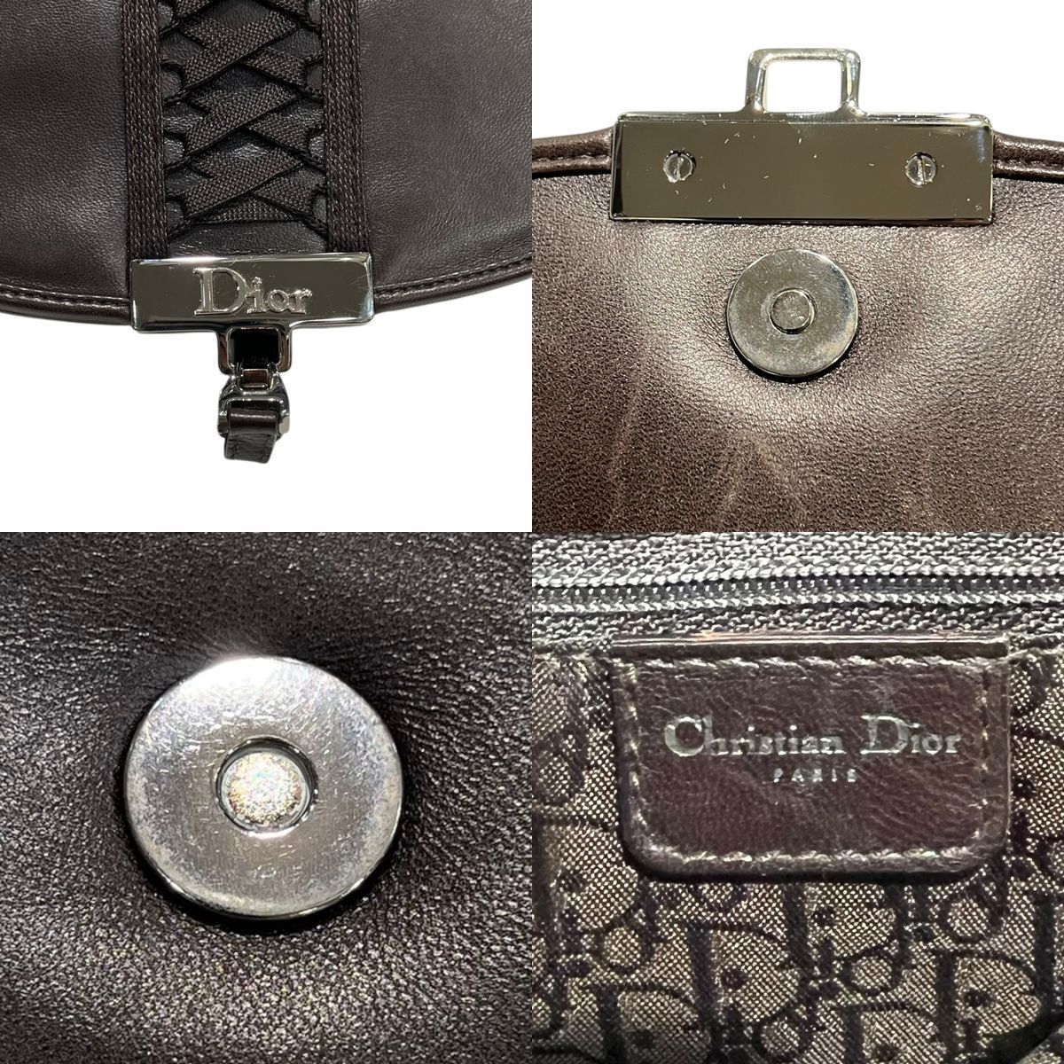 【中古】 Christian Dior クリスチャン・ディオール アドミッドイット ワンショルダーバッグ ダックブラウン 26015567 SA