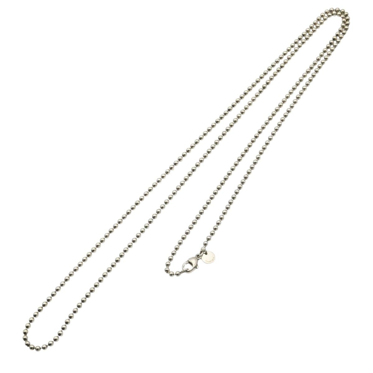 TIFFANY&Co. ティファニー ボールチェーン SV925 ロングネックレス シルバー M2606-k064