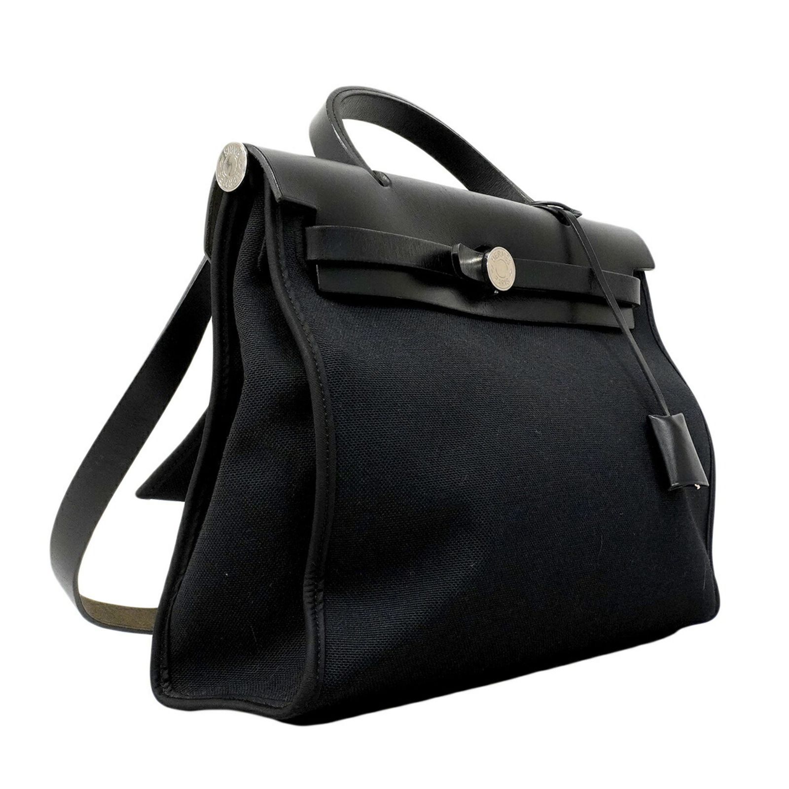 エルメス(Hermes) エルメス ハンドバッグ エールバッグジップPM トワルオフィシエ ブラック A刻印 2wayバッグレディース P3023945 エルメス(Hermes) エルメス ハンドバッグ エールバッグジップPM トワルオフィシエ ブラック A刻印 2wayバッグレディース P3023945