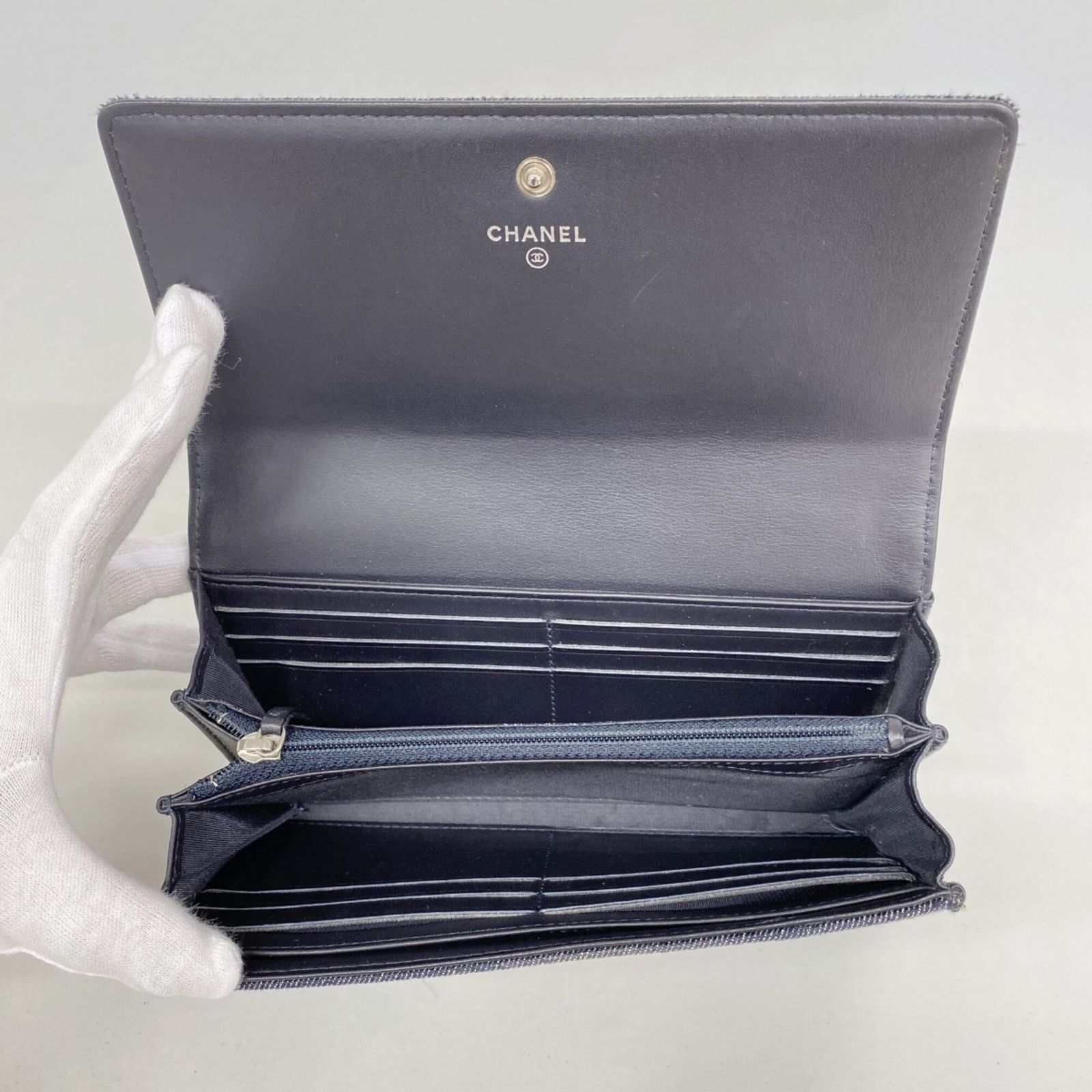 シャネル(Chanel) シャネル 長財布 ドーヴィル デニム ブラック オレンジ レディース P3018897 シャネル(Chanel) シャネル 長財布 ドーヴィル デニム ブラック オレンジ レディース P3018897