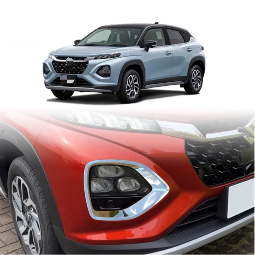 【送料無料】スズキ フロンクス Suzuki FRONX 2025 専用 フロントバンパー フォグランプリング カバー トリム クロームミラー/ピアノブラック/カーボン調 3色選択可 ドレスアップ 高級感 輝き 傷防止 簡単装着 ABS製 1セット