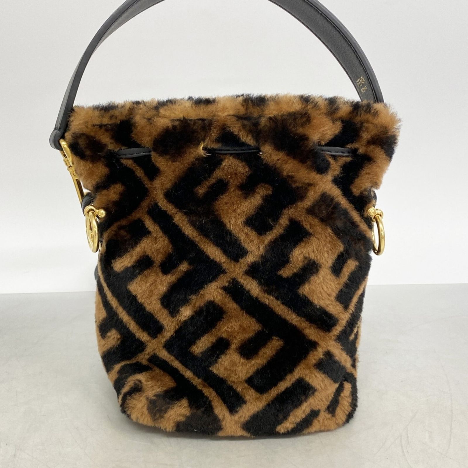 フェンディ(Fendi) フェンディ ハンドバッグ ズッカ モントレゾール ファー ブラウン ブラック 2wayバッグレディース P3012000