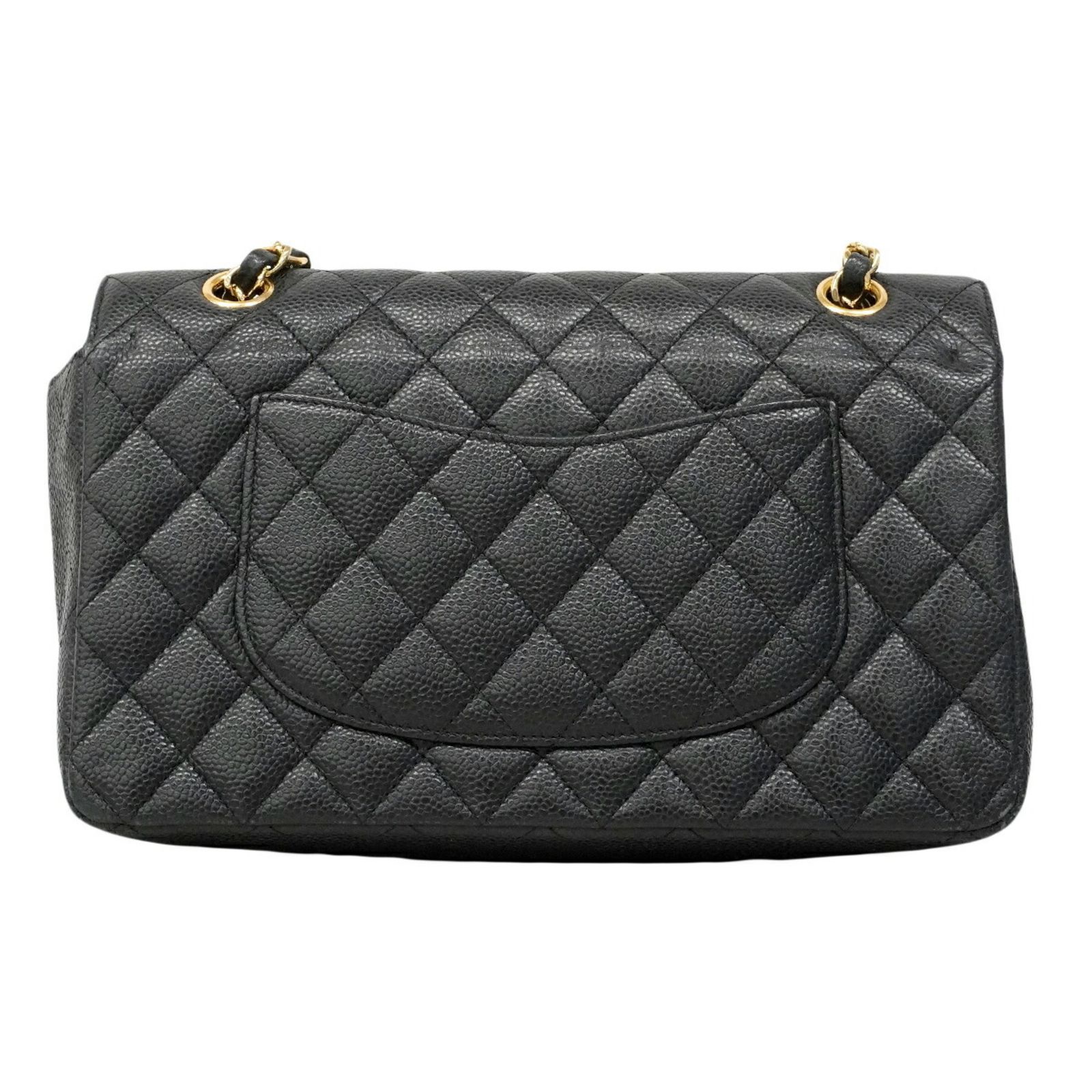 シャネル(Chanel) シャネル ショルダーバッグ マトラッセ Wフラップ Wチェーン キャビアスキン ブラック レディース P3005549
