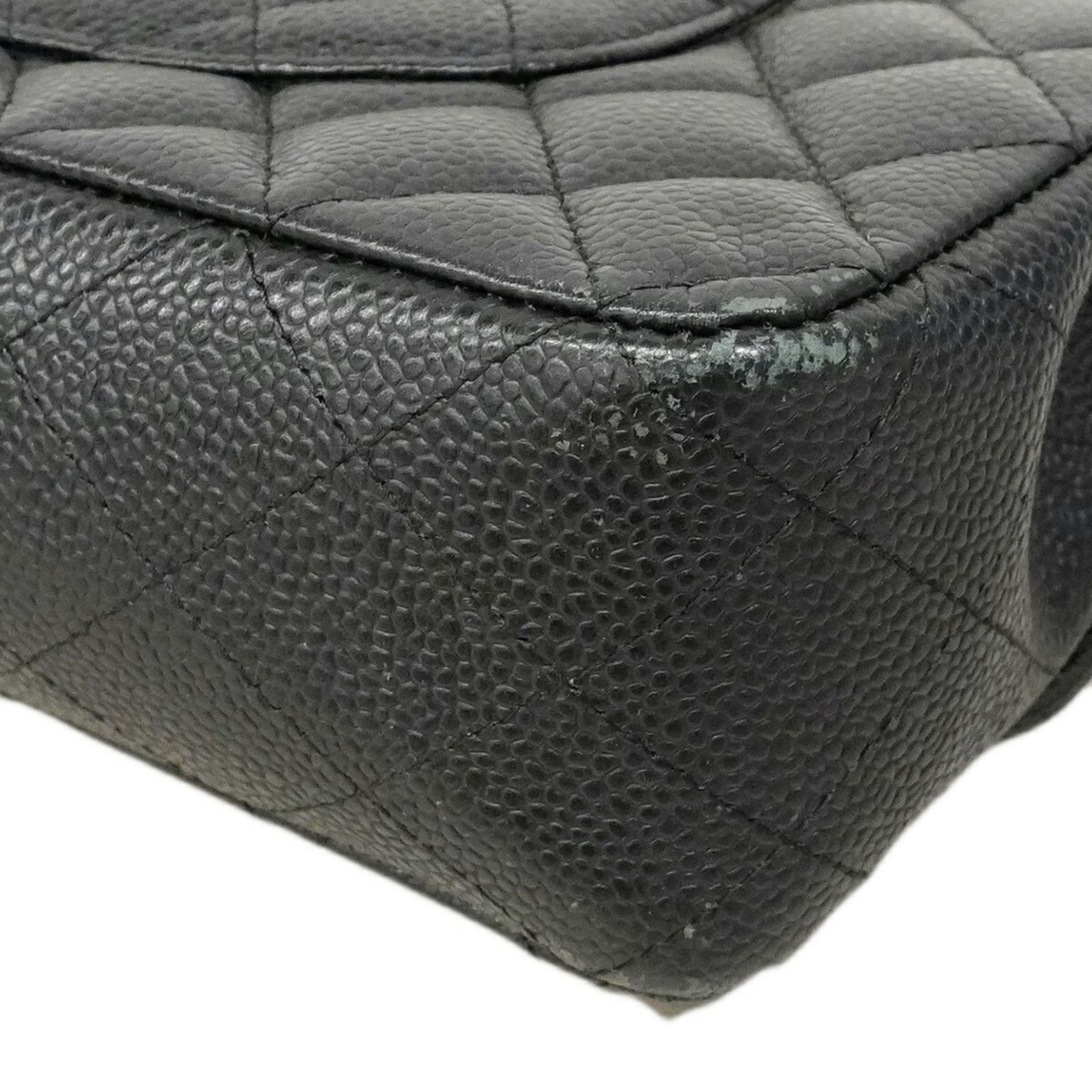 シャネル(Chanel) シャネル ショルダーバッグ マトラッセ Wフラップ Wチェーン キャビアスキン ブラック レディース P3005549
