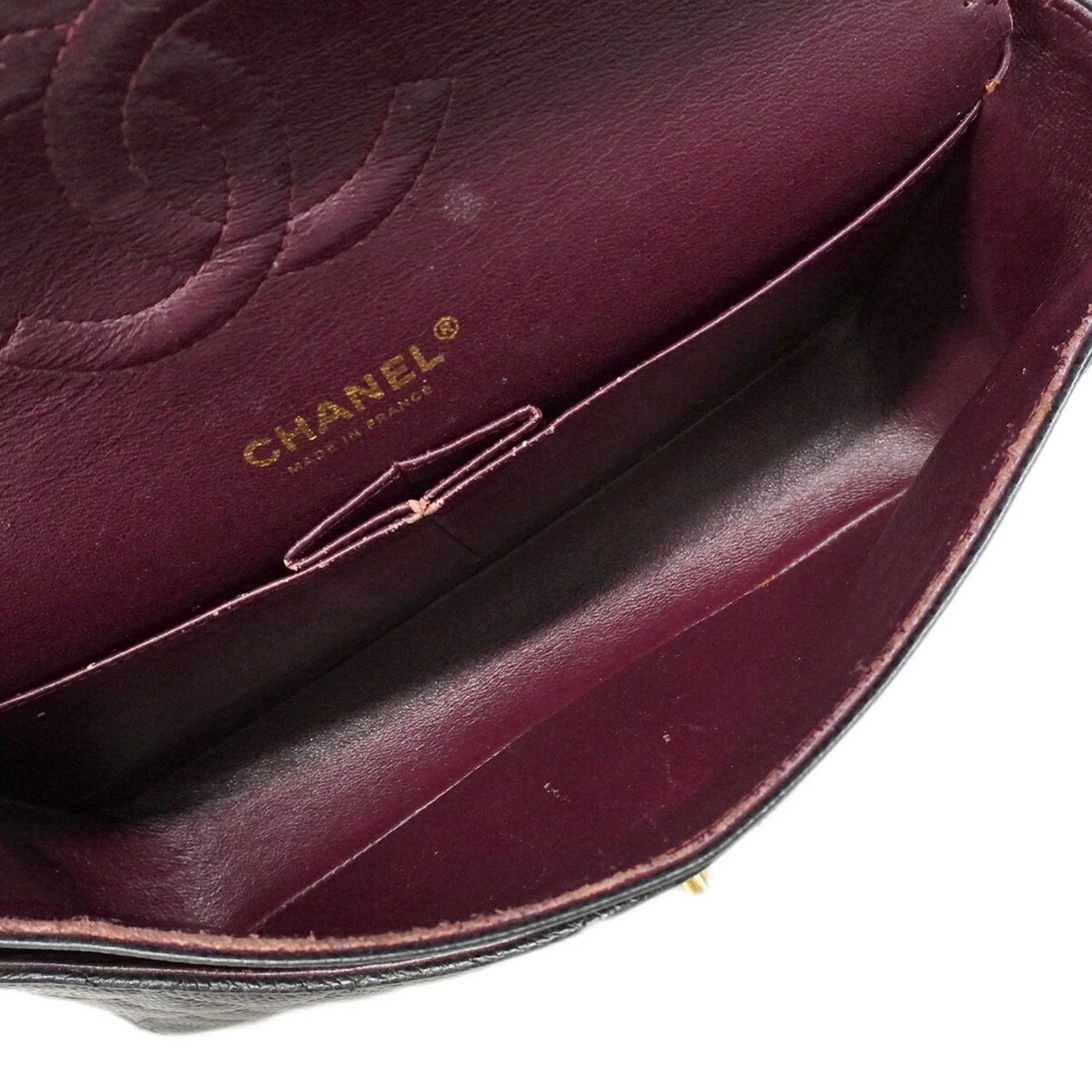 シャネル(Chanel) シャネル ショルダーバッグ マトラッセ Wフラップ Wチェーン キャビアスキン ブラック レディース P3005549