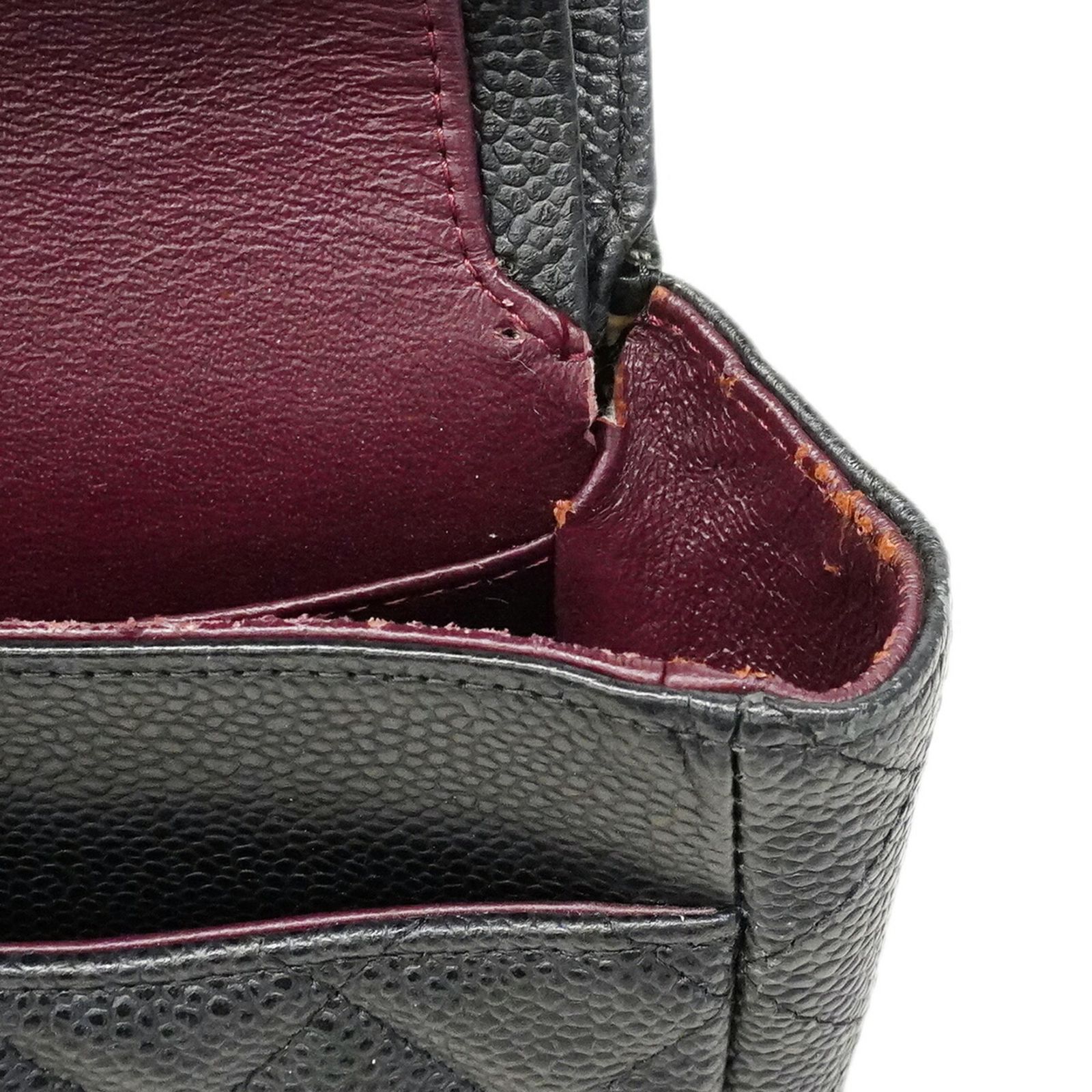 シャネル(Chanel) シャネル ショルダーバッグ マトラッセ Wフラップ Wチェーン キャビアスキン ブラック レディース P3005549