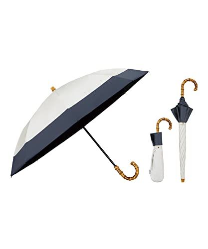 【新品】Wpc. 最強の日傘 UVO(ウーボ)折りたたみ傘／2段 切り継ぎ オフ×ブルーグレー《遮光率＆UVカット率100%/UPF50＋/遮熱/晴雨兼用》50cm レディース 長傘としても使える 2way バンブー おしゃれ UVO2F-0 88e7bb40
