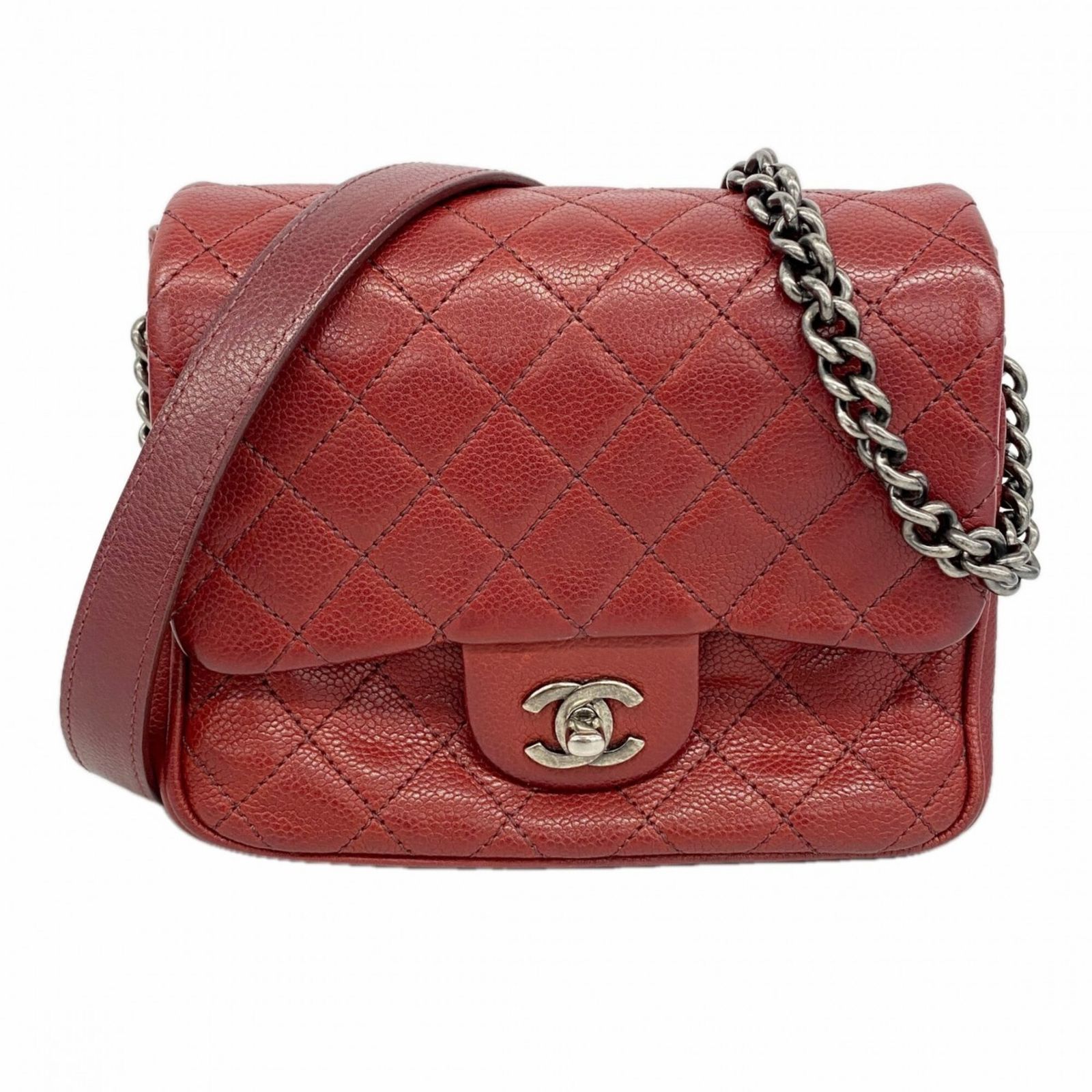 シャネル(Chanel) シャネル ショルダーバッグ ミニマトラッセ チェーンショルダー キャビアスキン ボルドー レディース OP005724