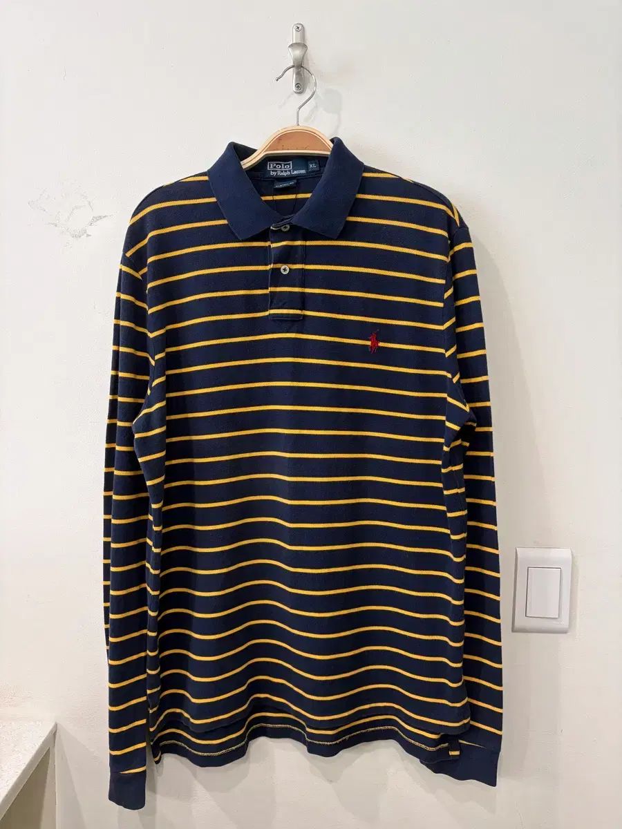 39 ポロ ストライプ カラーTシャツ 長袖 PK