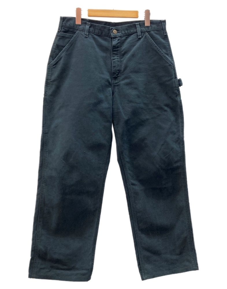カーハート Carhartt 00s Duck Painter Pants ダック ペインター パンツ ジップフライ ウォッシュ ワーク 黒 ロゴ B11 BLK デニム ブラック サイズ34×32 104MB-590