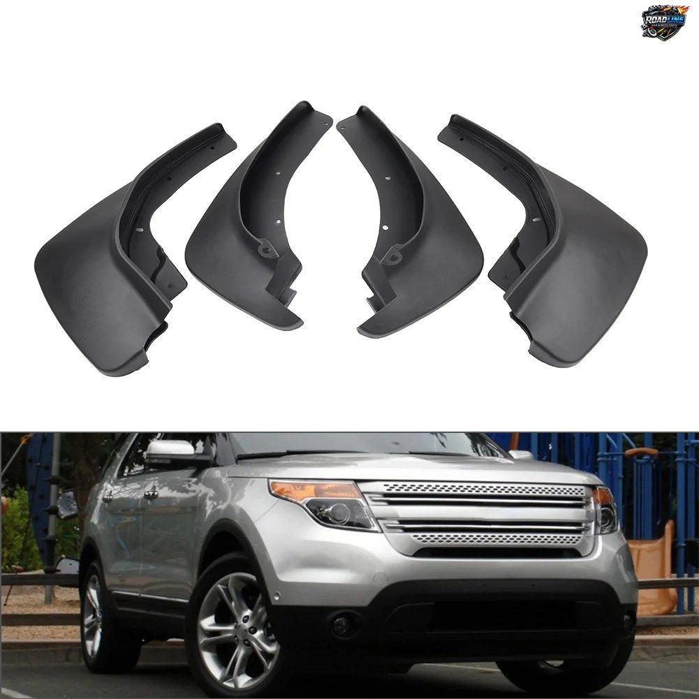 フォード エクスプローラー SUV 2011-2019用 4個セット 自動車用ホイールマッドフラップ/スプラッシュガード PP + TPO