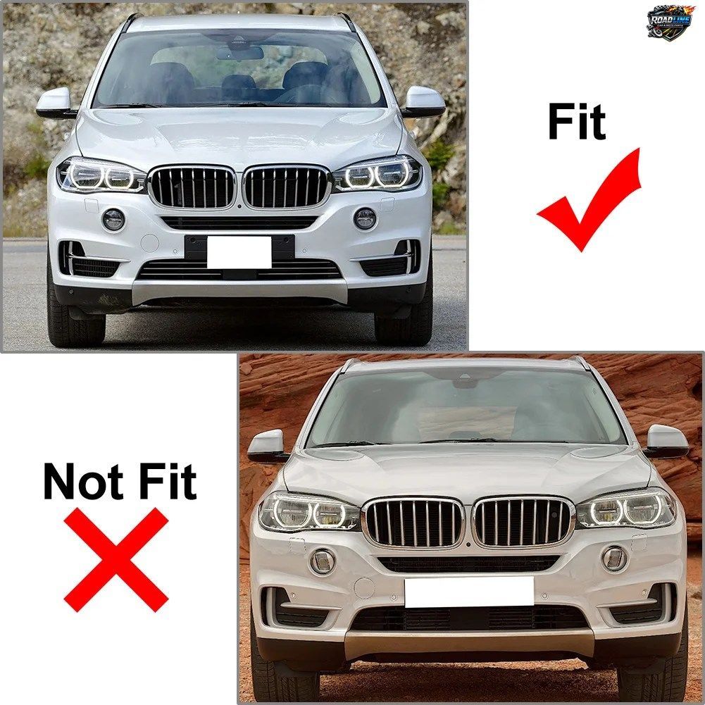 BMW X5 XDRIVE 25D 30D F15 2014 - 18 用クローム製フロントバンパーグリル下部カバー装飾トリム 2個セット