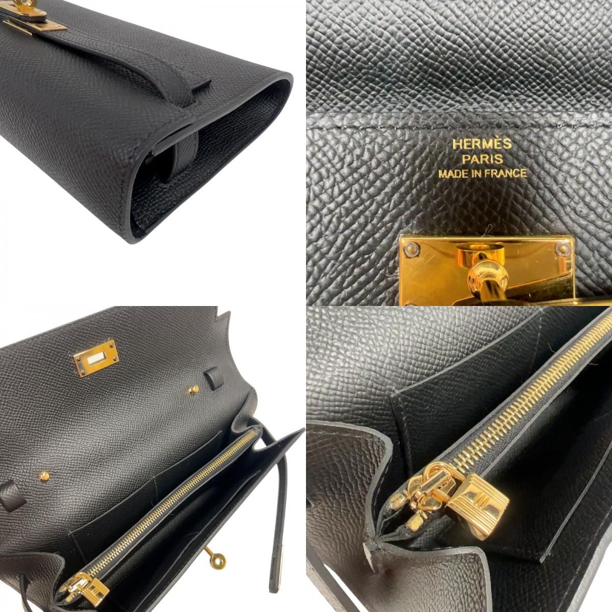 エルメス HERMES ケリートゥーゴー B刻印　(2023年製) ブラック　ゴールド金具 エプソン レディース 長財布