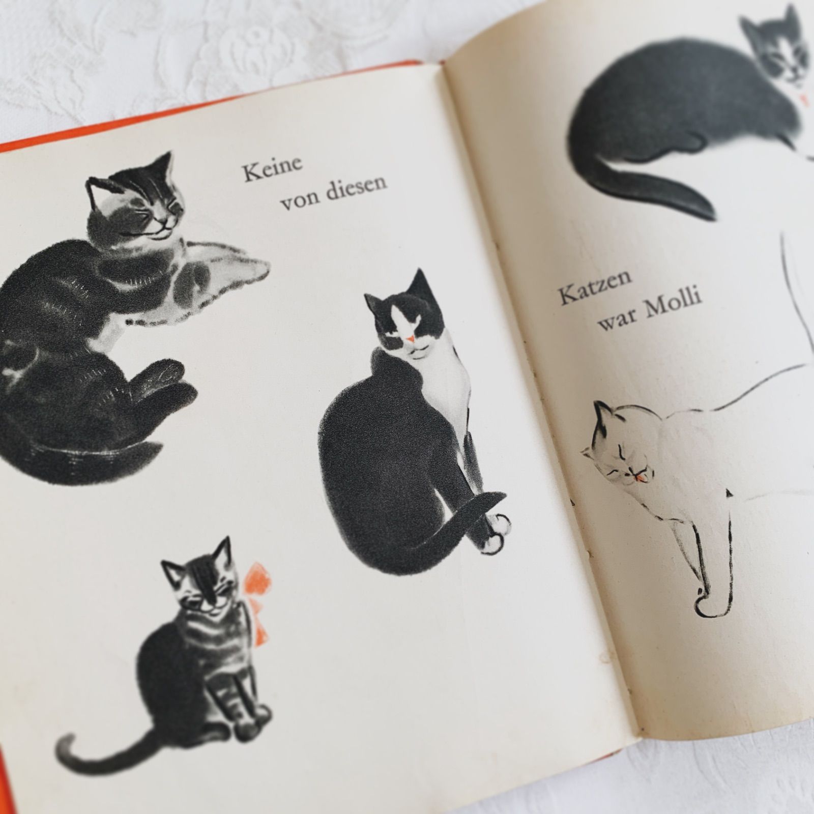 1930s-1940s - こねこのミトン-古絵本 希少な初版年代のドイツ語翻訳版
