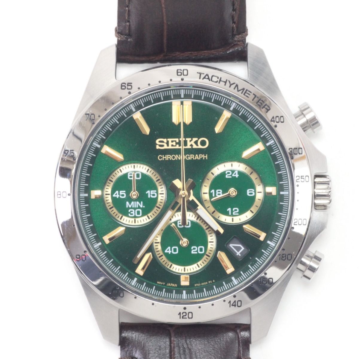 SEIKO セイコー クロノグラフ メンズクォーツ 本体のみ レザー 