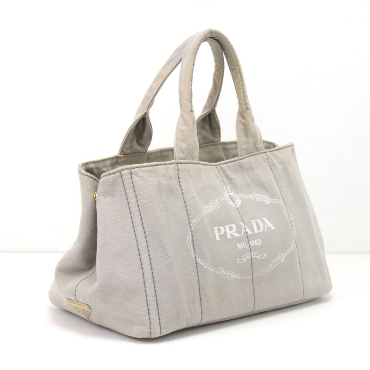 PRADA プラダ トートバッグ カナパ ライトグレー